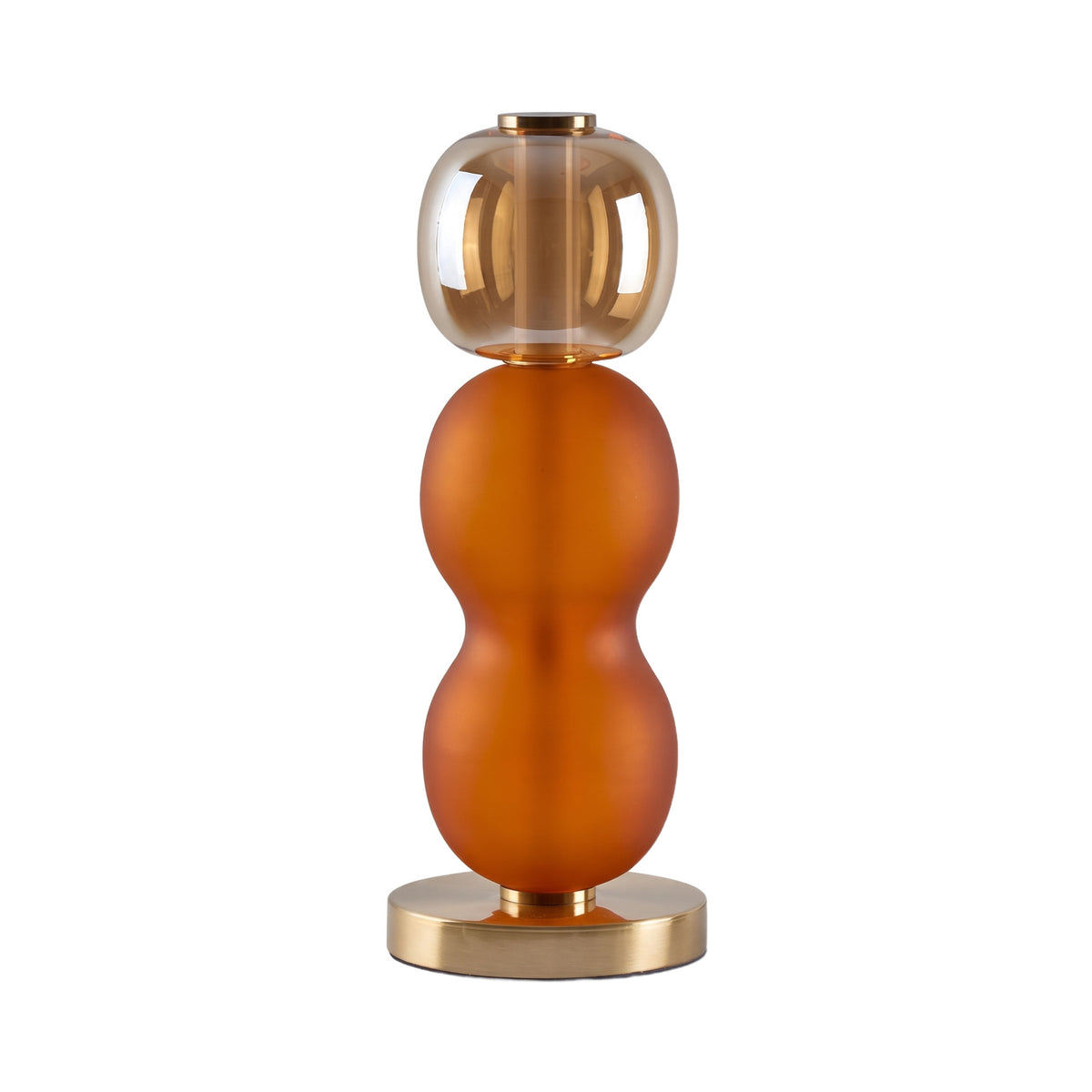 Solenne Amber Glass Table Lamp With Gold Base LED Accent Lamp For Sideboards