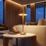 Halvo Gold Cordless Touch Table Lamp Dimmable Rechargeable Dining Table Light