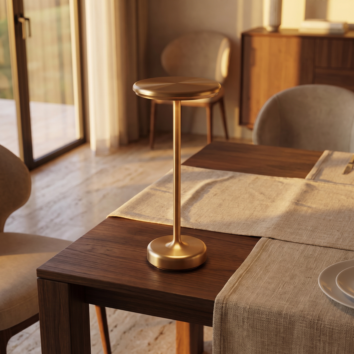 Halvo Gold Cordless Touch Table Lamp Dimmable Rechargeable Dining Table Light