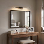 Arlen Black Linear LED Mirror Light Slim Metal Wall Light For Vanity Areas