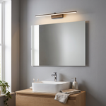 Arlen Black Linear LED Mirror Light Slim Metal Wall Light For Vanity Areas