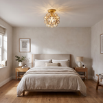 Florenne Gold Flower LED Ceiling Light Clear Acrylic Bedroom And Hallway Light